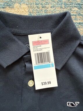 Vineyard Vines Navy Blue Classic Pique Polo